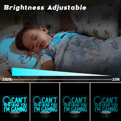 CoolGift Mart 3D gaming night light with headset graphic, 16-color touch and remote control, ideal for gamers, teens, and kids.