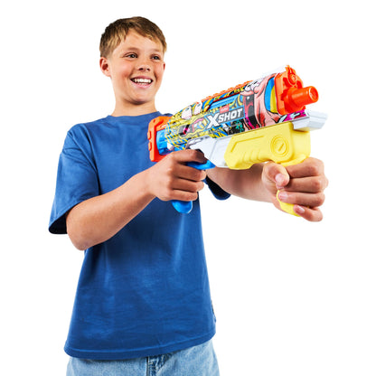 XSHOT Water SpongeBob Hyperload Water Blaster by ZURU – Fast-Fill Water Blaster with SpongeBob Design, 33ft Range & 500ml Tank, Outdoor Summer Toy for Kids Ages 5+, Beach & Backyard Fun