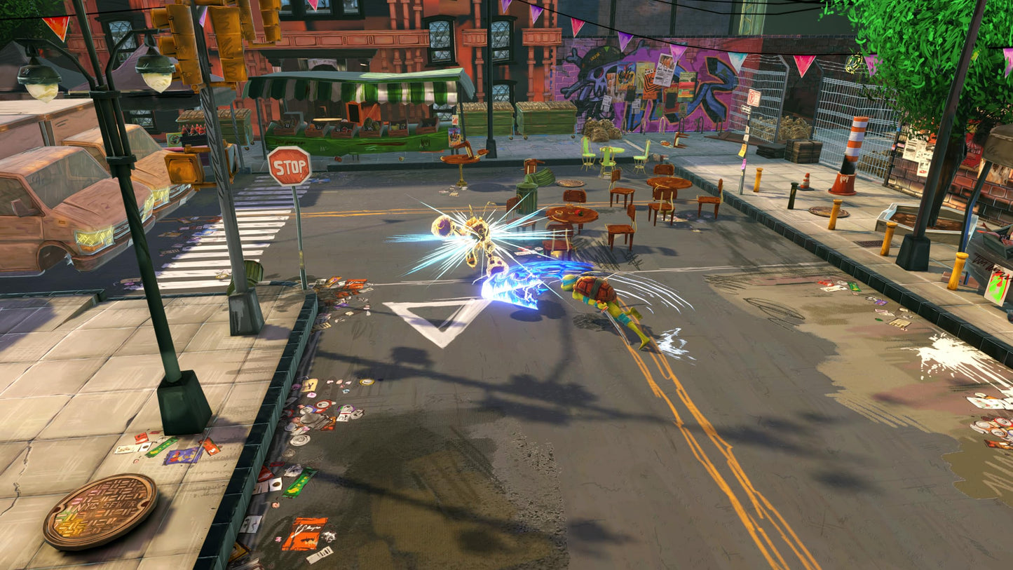 Teenage Mutant Ninja Turtles: Mutants Unleashed video game for Switch by Outright Games, showing colorful game cover art with turtles and characters.
