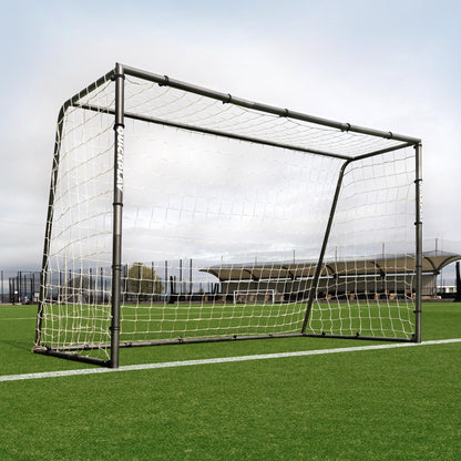 QUICKPLAY GS Football Goals - Super Durable Galvanized Steel Football Goal [5 Sizes] Regulation Sizes, Deep Net, Moveable & Weather Resistant [Single Goal]