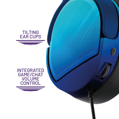 STEALTH PANTHER Headset Range Plasma Blue with over-ear design, adjustable headband, and cushioned ear cups for gaming comfort.