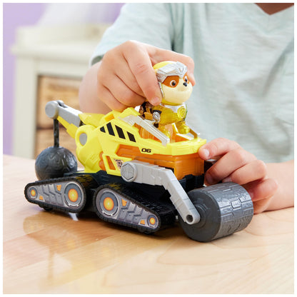 Paw Patrol: The Mighty Movie, Construction Toy Truck with Rubble Mighty Pups Action Figure, Lights and Sounds, Kids’ Toys for Boys and Girls 3+