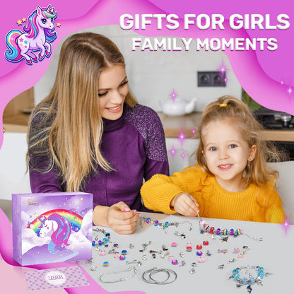 ZOOI Valentines Gifts for Kids, Bracelet Making Kit, Gifts for Teenage Girls Toys, Girls Birthday Presents Unicorn Gifts for 5-13 Year Old Jewellery Making Kit, Arts and Crafts for Kids