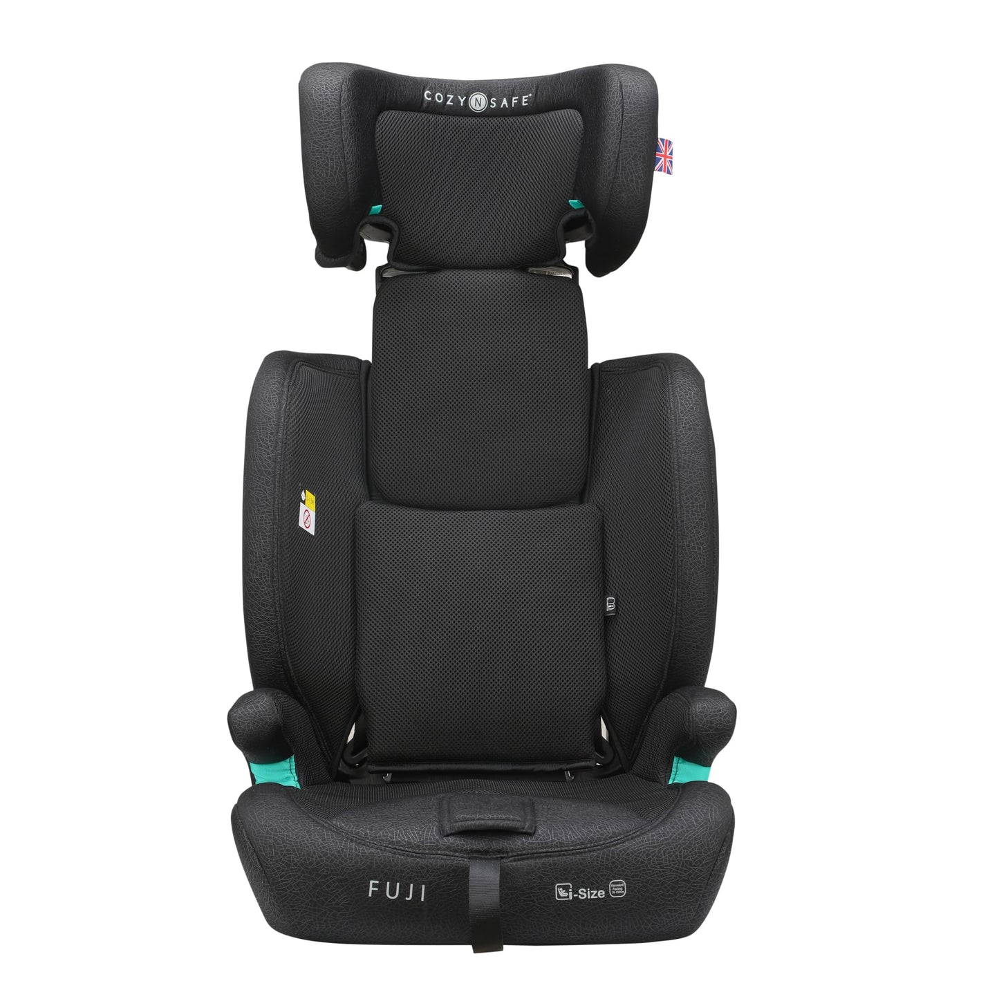 Cozy N Safe Fuji i-Size 76-150cm Child Car Seat (up to 12 Years Old), Forward Facing, 3-Point seat Belt, 5-Point Harness Upto 105cm,high-Back Booster to 150cm, Side Impact Protection (Onyx)