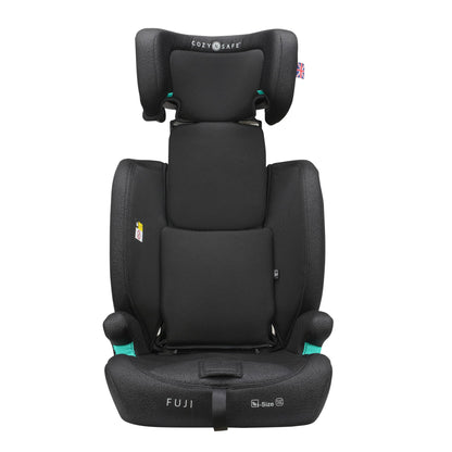 Cozy N Safe Fuji i-Size 76-150cm Child Car Seat (up to 12 Years Old), Forward Facing, 3-Point seat Belt, 5-Point Harness Upto 105cm,high-Back Booster to 150cm, Side Impact Protection (Onyx)