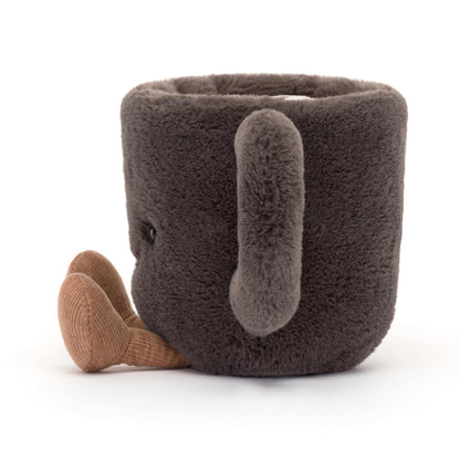 Jellycat Amuseable Coffee Cup Plush with a smiling face and soft, round design, perfect for cuddling or display.