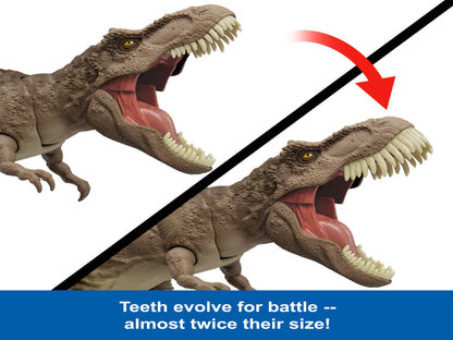 Mattel Jurassic World: Chaos Theory Netflix - All-Out Attack Tyrannosaurus Rex Dinosaur Action Figure Toy, with Rampage Attack, Chomp & Roar & Evolved Spikes, Digital Play, Ages 4 Years & Up, HXF54