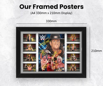 WWE Wrestling Print - Limited Edition Autograph Fan Gift – Collectible Memorabilia Merchandise (Unframed A4 (30x21cm))