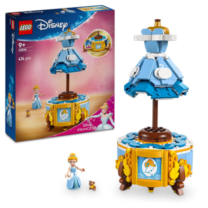LEGO Disney Princess Cinderella's Dress - Building Toy for 9+ Year Old Girls & Boys - incl. a Customisable Opening Stand, Cinderella Mini-Doll and a Gus Animal Figure - Creative Set - 43266