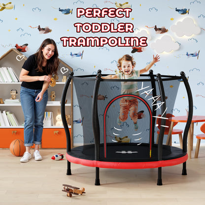 Happin 55” Toddler Trampoline, Indoor & Outdoor, Ages 1-6, 5FT Kids, Ultra Safe Rebounder Mini Trampoline for Kids with Safety Enclosure Net, for Toddler Boys & Girls