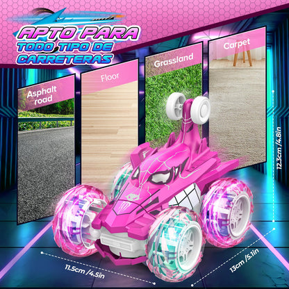 Dreamlandia Toys for 3-12 Year Old Girls Gifts, Remote Control Cars Girls Toys age 3-8 Birthday Presents Christ Mas Gifts for Kids Outdoor Garden Games, Unicorn RC Stunt Car with LED Light
