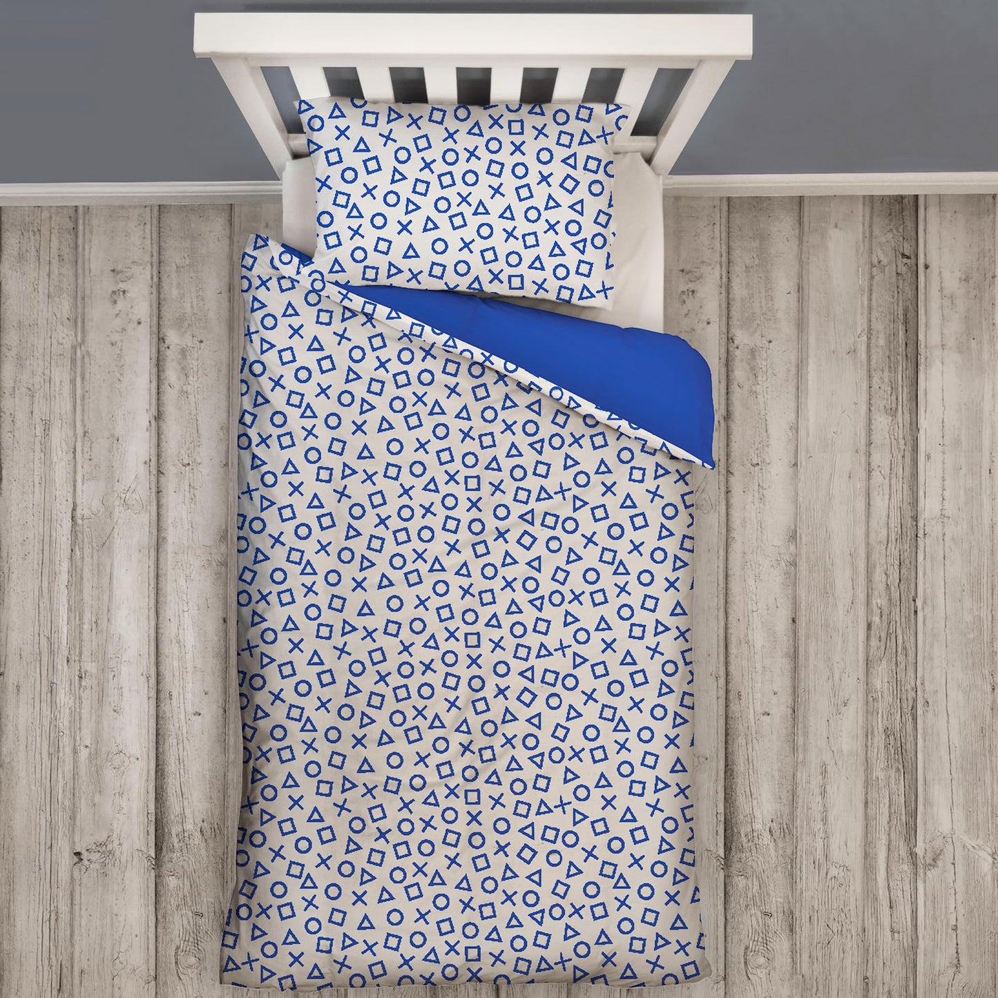 Character World PlayStation Official Single Duvet Cover Set, Banner Design | Reversible 2 Sided Bedding Cover Official Merchandise Including Matching Pillow Case | Gaming Single Bed Quilt