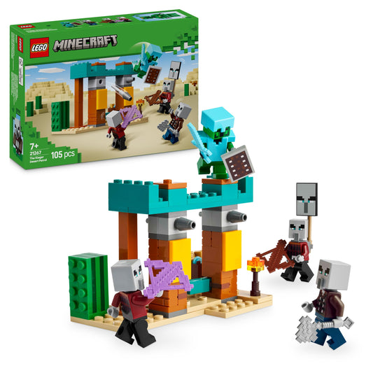 LEGO Minecraft The Illager Desert Patrol - Building Toy with Figures incl. a Pillager, Vindicator and Cactus Knight - Gamer Gift for 7+ Year Old Boys & Girls - 21267