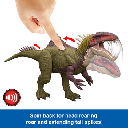 Mattel Jurassic World: Chaos Theory Netflix - Battle Roarin’ Becklespinax Dinosaur Action Figure Toy, Rampage Head Strike, Chomp, Roars & Snarls, Extending Tail Spikes, Ages 4 Years & Up, HXF52