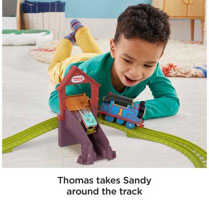 Thomas & Friends Motorized Toy Train Set Fix 'em Up Friends with Carly the Crane & Sandy the Rail Speeder for Preschool Kids Ages 3+ Years, HDY58, Nicht Zutreffend