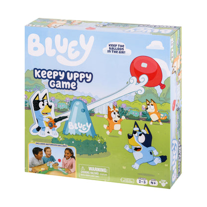 Bluey Keepy Uppy Game Help, Bingo, and Chilli Keep the Motorized Balloon in the Air With the Character Paddles For 2-3 players Ages 4+