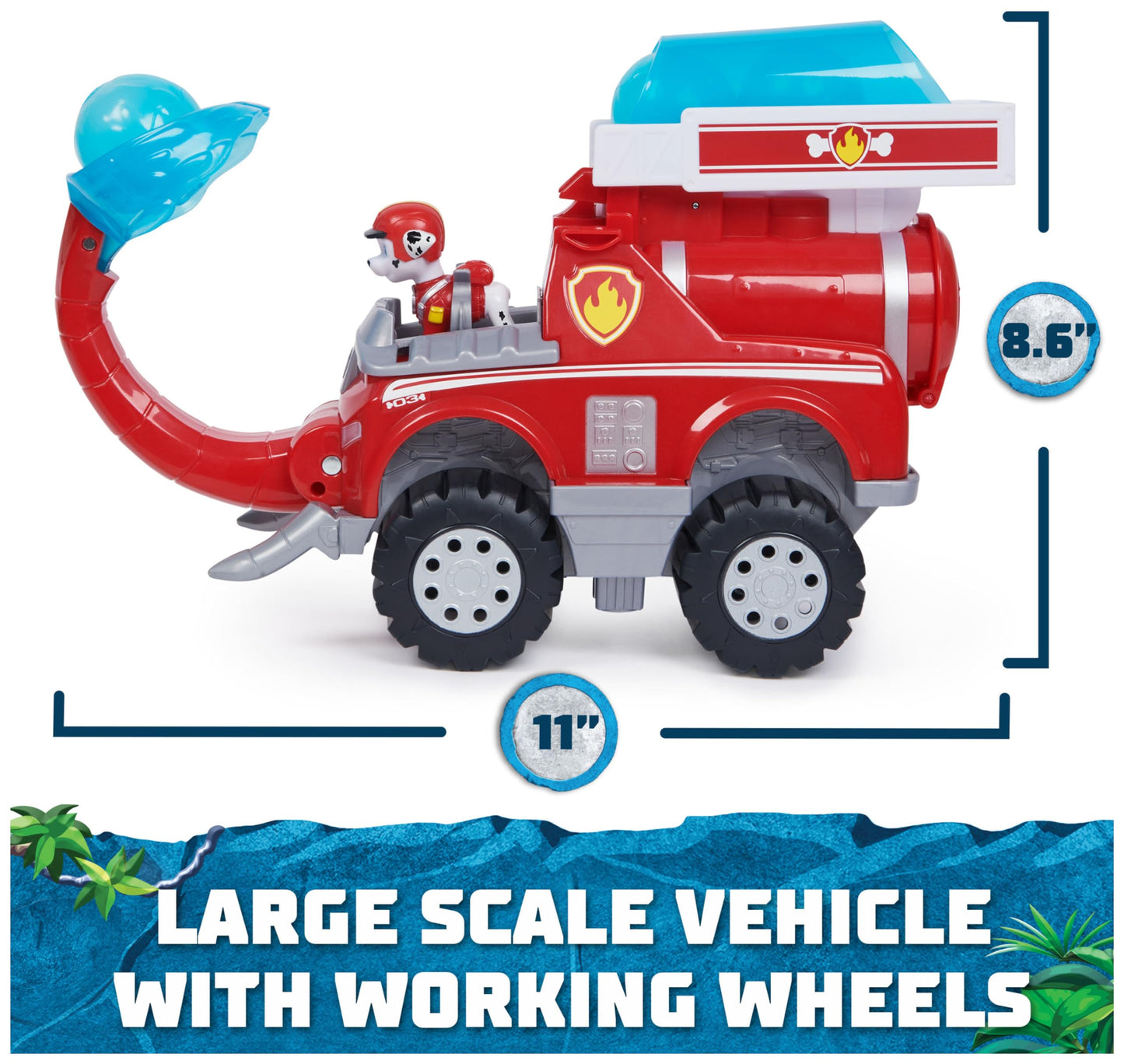 Paw Patrol Jungle Pups, Marshall’s Deluxe Elephant Vehicle with Projectile Launcher, Toy Truck with Action Figure, Kids’ Toys for Boys & Girls Aged 3 and Up