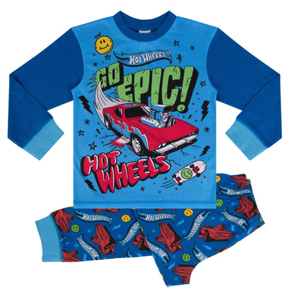 Hot Wheels, "Go Epic! Long Sleeved Pyjama Set, Go Epic, 7-8 Years: 128cm, Blue