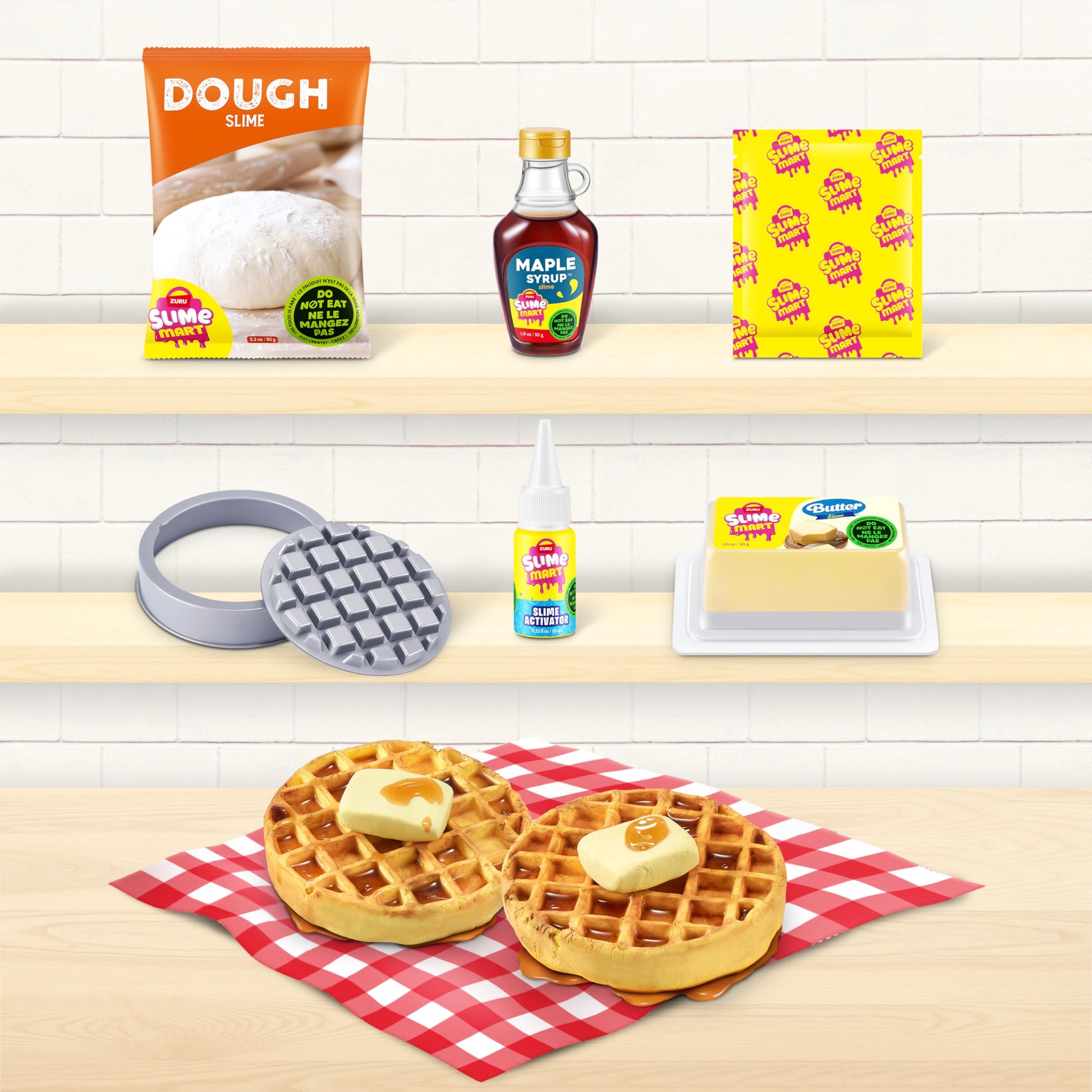 Slime Mart small bag with colorful slime for kids, ideal for arts and crafts, making fun waffle-shaped slime toys for children ages 6-10.