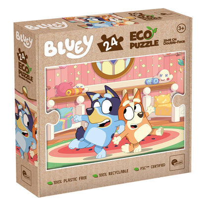 Lisciani - BLUEY Puzzle - 24 Piece Double Sided Puzzle for Children from 3 years - Colouring Board - Format 25x35 cm - Bluey Educational Game - Manual Activity - 100% Recyclable - Birthday Gift Idea