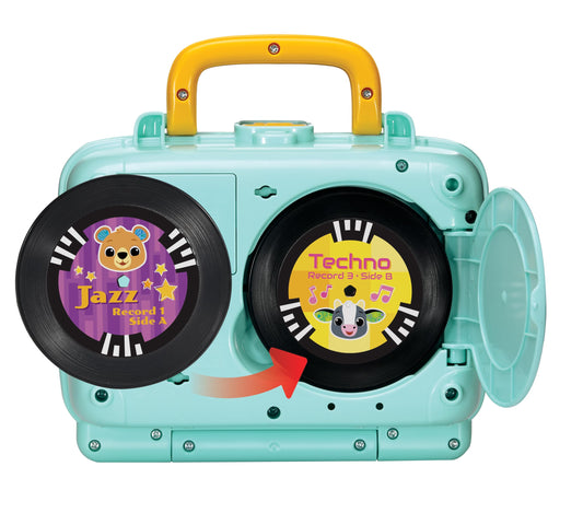 VTech Baby My 1st Record Player, Toy Turntable with Jazz, Pop, Techno, Country and Hip Hop Music with Fun Phrases and Animals, Gift for Babies 12, 18, 24 Months Plus, English Version