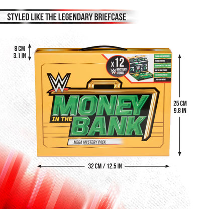 WOW! Stuff WWE Money in the Bank Mystery Gift Pack | 14+ WWE Surprises | Including Exclusive Thumb War Superstars, Custom Ring, Stickers & Slap Band | Collectible Briefcase Pack with Hidden Reveals