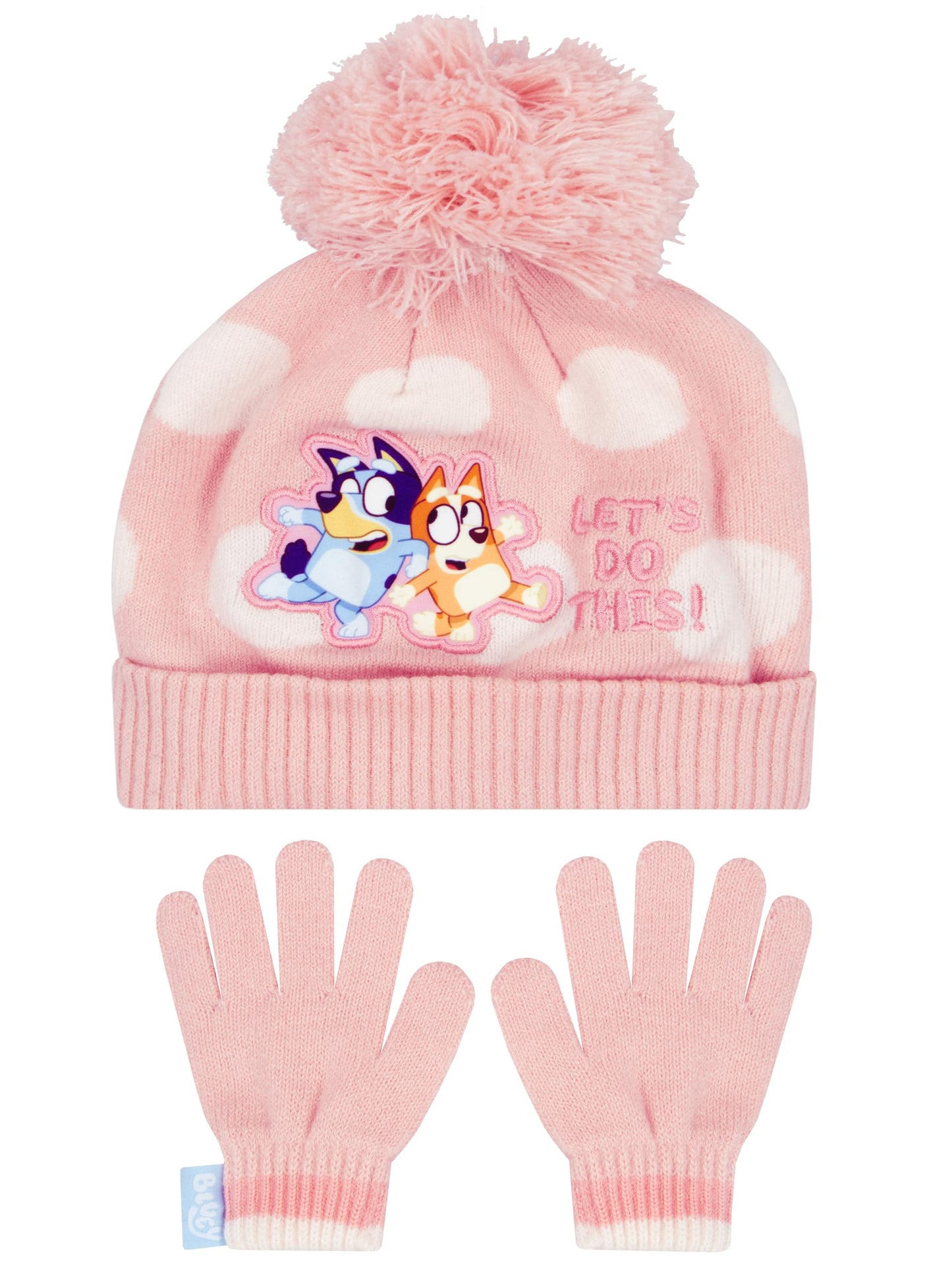 Bluey Hat and Gloves Set | Pink Winter Accessories for Girls