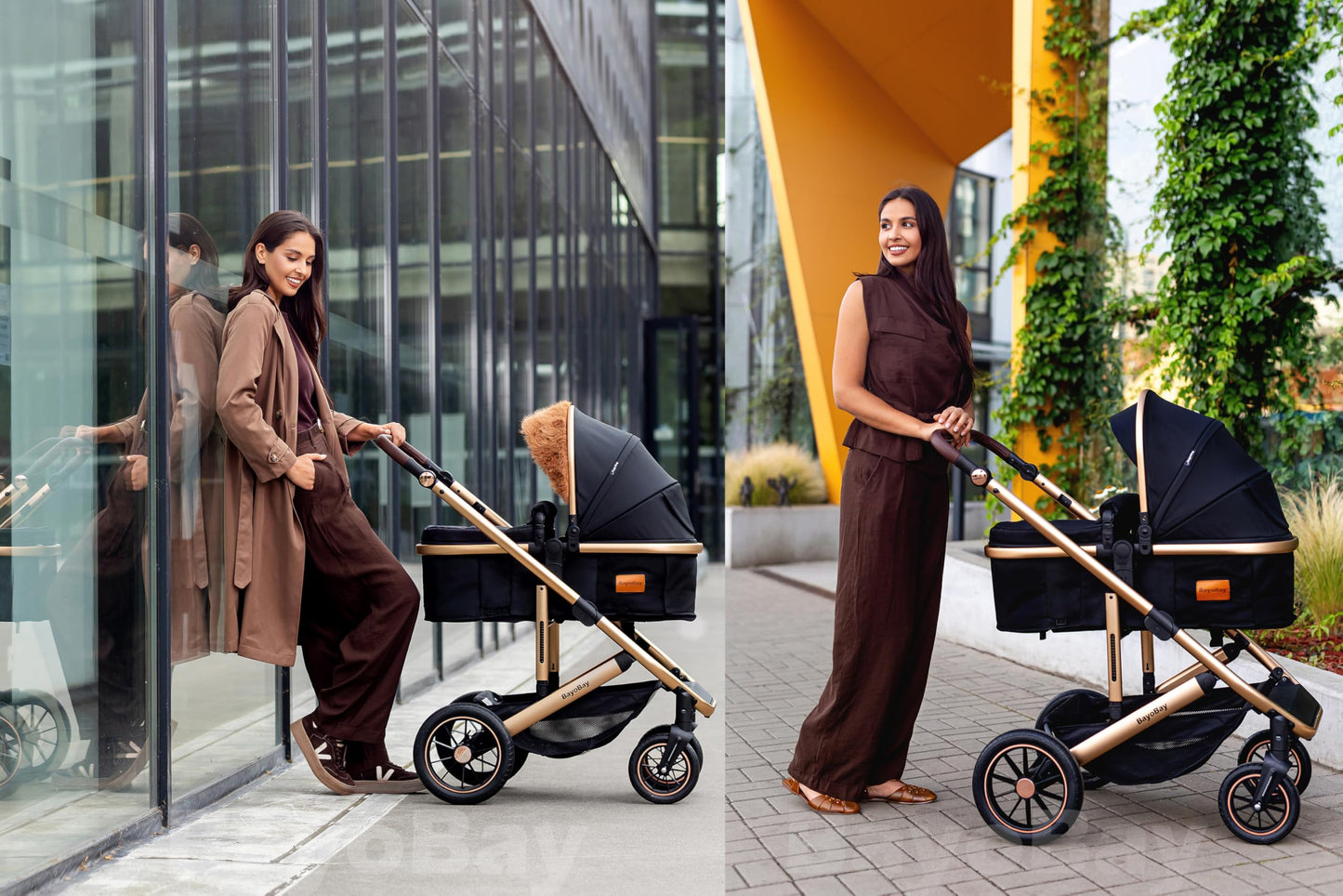 3 in 1 Baby Pram Travel System with Car Seat Lightweight Buggy Foldable Pushchair for Newborn and Toddlers up to 22kg New 2025 Style (Black - Silver)