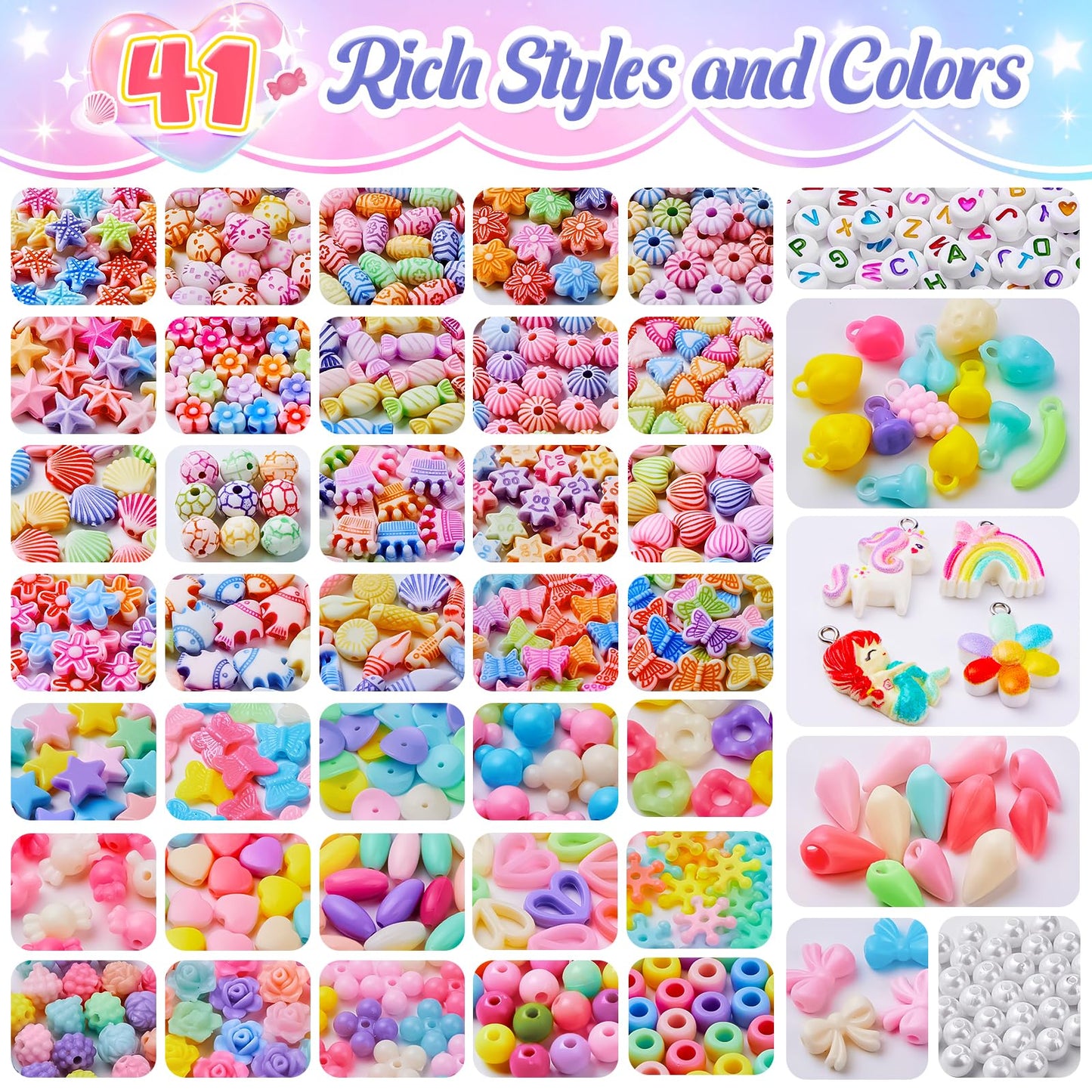 UPDOKIT Jewellery Bracelet Making Kits, 2 Boxes DIY Crafts Bracelets Necklace Making Kits for Girls, Friendship Birthday Presents Bracelet Making Kit for Kids Teen 3-14 Years Old