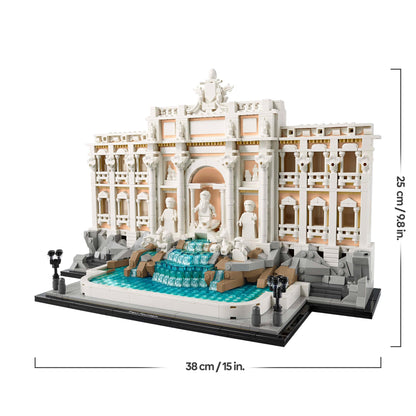 LEGO Architecture Trevi Fountain - Baroque Monument Model Kit with Palazzo Poli Facade & Minifigure Sculptures - Home or Office Decor DIY Set for Adults - Gift for History-Loving Men & Women - 21062