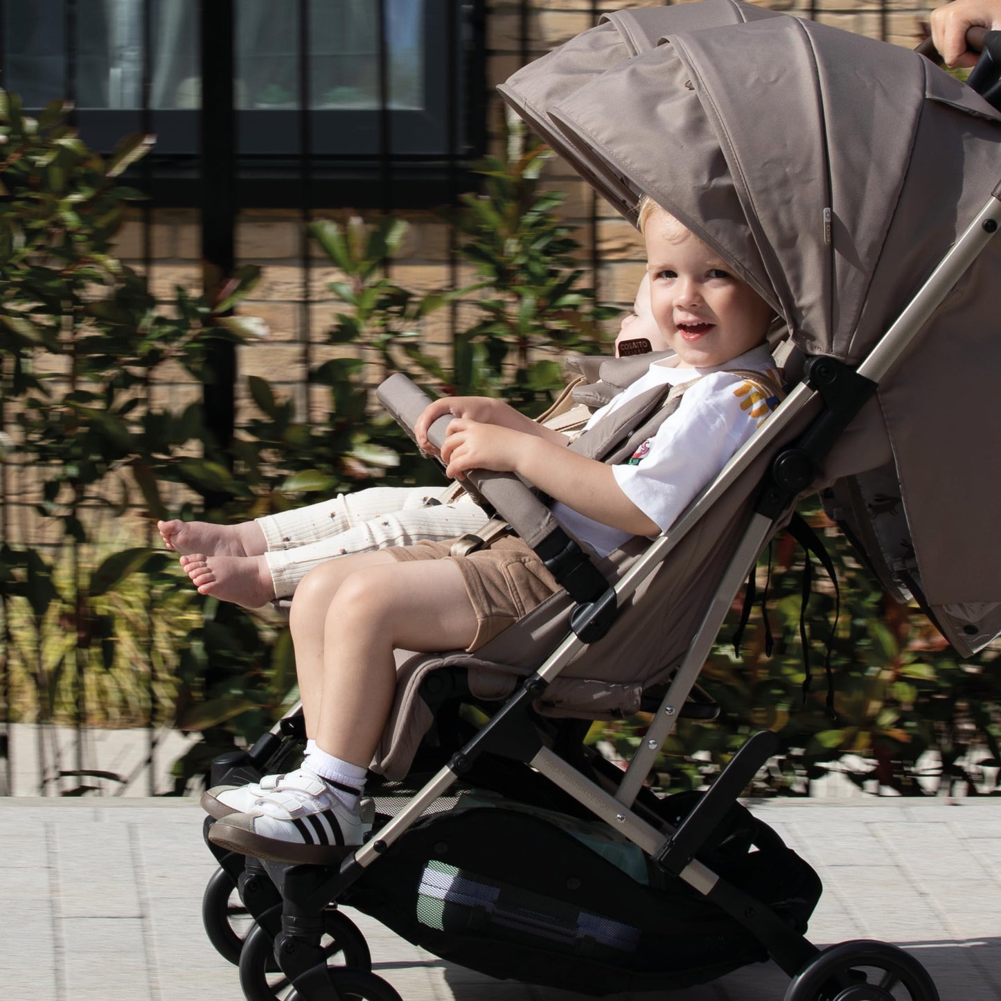 Cosatto Yo Double Stroller, Twin Baby Pushchair, Lightweight Compact Fold, Birth to 22kg, UPF 100+, Free Raincover (Lollop)