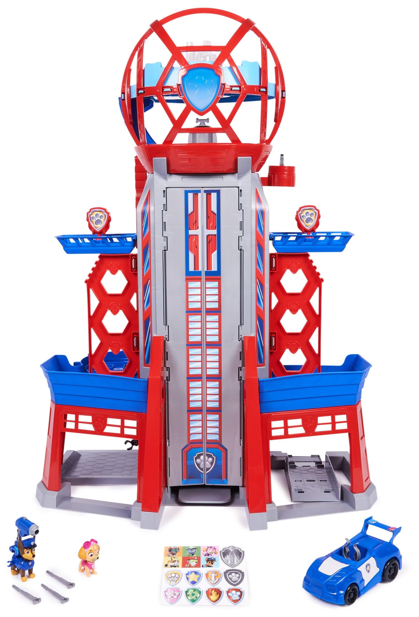 PAW PATROL: The Mighty movie, XXL headquarters from the movie, 91 cm high, includes 2 toy figures and 1 base vehicle, light and sounds, toy suitable for children from 3 years
