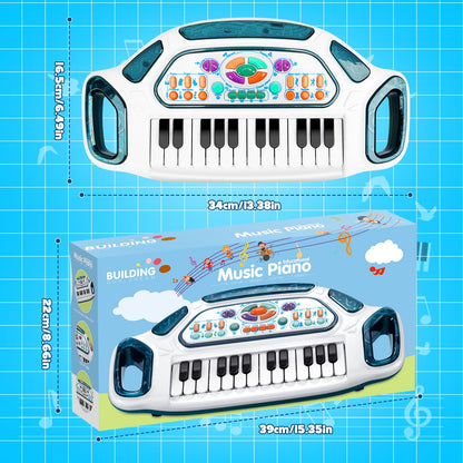 m zimoon Kids Piano Keyboard, 24 Keys Multifunctional Toddlers Musical Toy Instruments with Dynamic Lighting, Educational Gifts for Boys Girls Aged 1-6