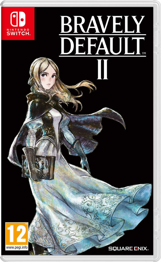 Nintendo Bravely Default II game cartridge for Nintendo Switch, featuring colorful cover art with fantasy characters.