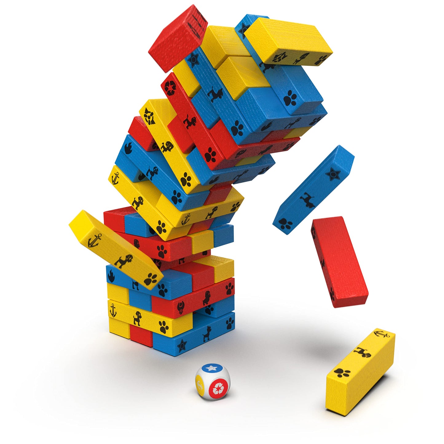 PAW Patrol Jumbling Tower by Spin Master Games, Stacking Building Toppling Colourful Wood Game for Kids PAW Patrol Toys, for Preschoolers Ages 4 and up