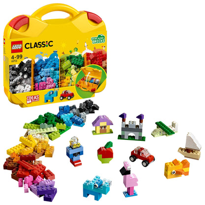 LEGO 10713 Classic Creative Suitcase with colorful building bricks for kids aged 4 and up, ideal for imaginative play.