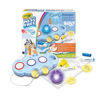 CRAYOLA Bluey Color Wonder Magic Light-Up Stamper | Includes 10 Bluey Stamps, 3 Markers, Stickers & 18 Colouring Pages | Magic Colouring Fun for Kids Ages 3+