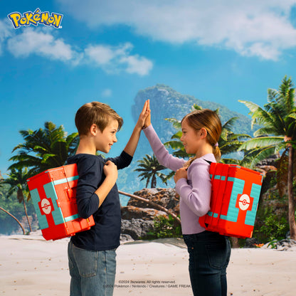 Pokémon Carry Case Beach Battle Playset with transforming backpack and 2-inch Pikachu figure in action pose.