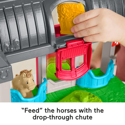 Fisher-Price Little People toddler toy stable playset with friendly horses, figures, accessories, and sound features for kids ages 1+