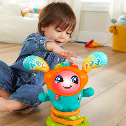 Fisher-Price DJ Bouncin’ Beats baby musical learning toy with colorful buttons and musical controls for early development.