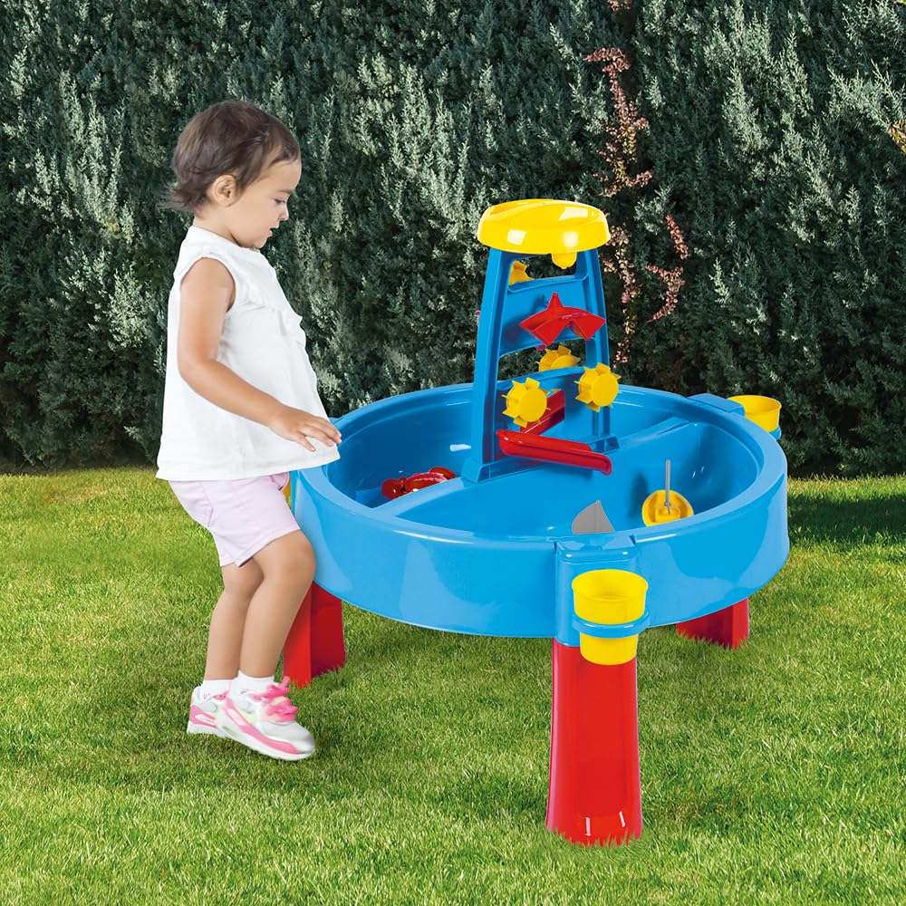 Dolu Kids 3-in-1 blue activity table with sand and water pit, drawing surface, lid, for children aged 2 to 8, indoor and outdoor use