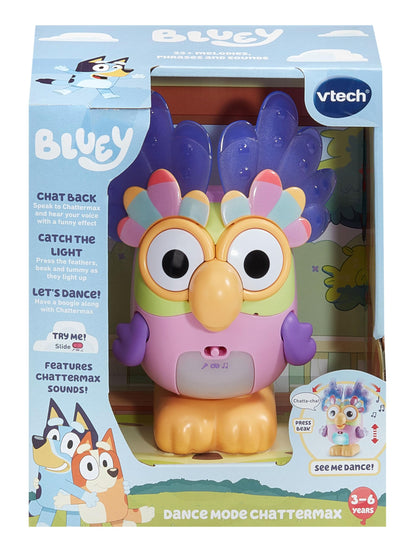 VTech Dance Mode Chattermax, Official Character, Interactive Kid's Toy with Music, Sounds and Phrases from the Bluey TV Show, Educational Learning Gift for Kids Aged 3, 4, 5+ Years, English Version