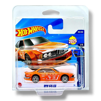 Hot Wheels BMW 635 CSi (Orange & White) 1/5 Wild Widebody - 2025-185/250 (Short Card) - includes a KLAS Car Keeper Protector Case - JBB84