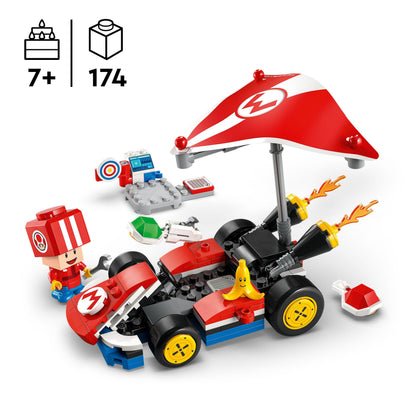 LEGO Super Mario Mario Kart standard kart toy set with Toad character figure for kids, ideal for creative play and gifts.