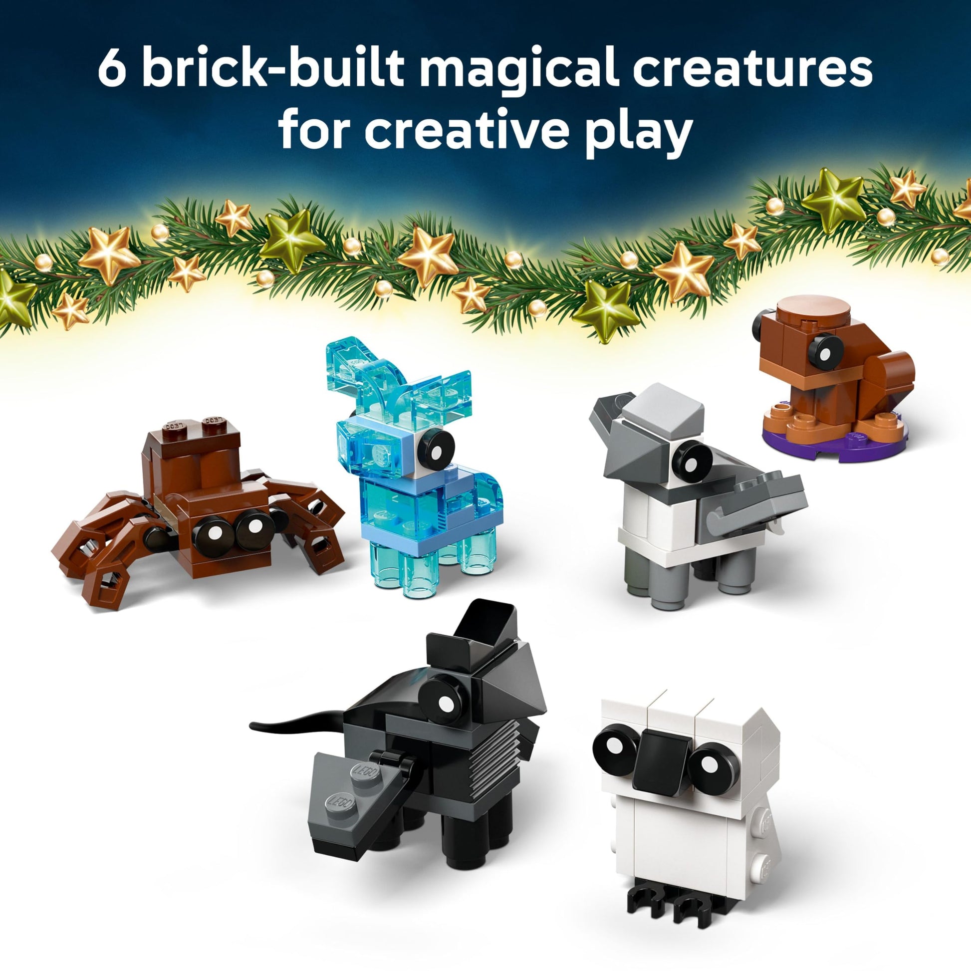 LEGO Harry Potter Advent Calendar 2025 featuring 8 minifigures in festive jumpers and mini builds for Christmas countdown.