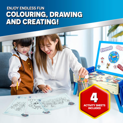 Paw Patrol Creation Station Table - Magnetic Creation Station, Counting, Colouring, Spelling, Time-Telling, Drawing, Colourful - Hours of Craft Fun for 3 Years and Up