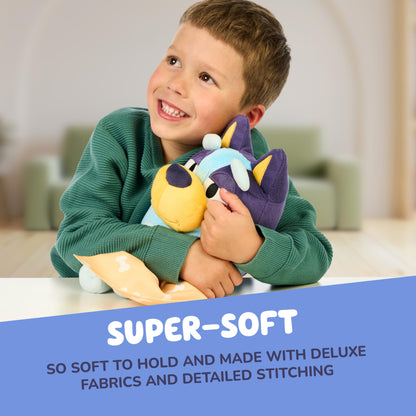 Bluey Sleepy Time 13 Inch Plush With Blanket, Press Tummy To Hear 7 Fun Phrases, Sing Along To The Theme Song, So Soft Made With Deluxe Fabrics And Detailed Stitching