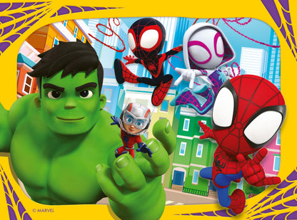 Ravensburger Marvel Spidey & His Amazing Friends Spiderman Jigsaw Puzzles for Kids Age 3 Years Up - 4 in a Box (12, 16, 20, 24 Pieces)