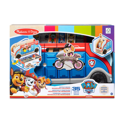Melissa & Doug PAW Patrol Match & Build Mission Cruiser | Wooden Toy for kids | Build & Assemble Developmental Toy | 3 and Above | Gift for Boys or Girls | FSC-Certified Materials