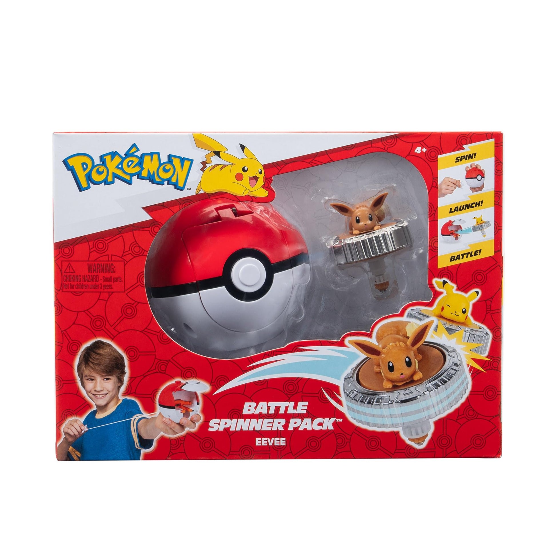 Single-pack Pokémon Battle Spinner featuring Eevee, showcasing colorful design and spinning action for gameplay.